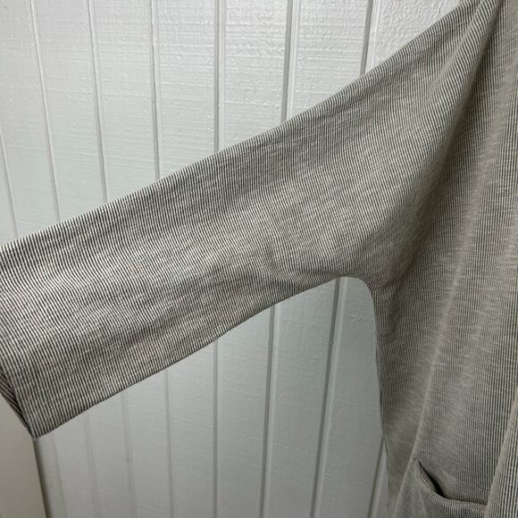 Donni Women Ribbed 3/4 Sleeve Open Duster Cardigan Sweater Gray Lounge One Size - Picture 2 of 7